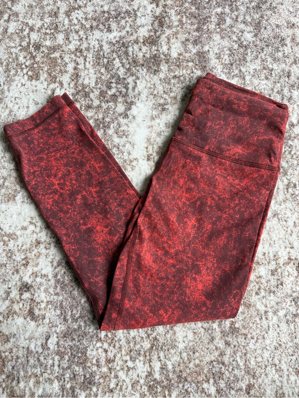 lululemon athletica Red Marble Print Leggings